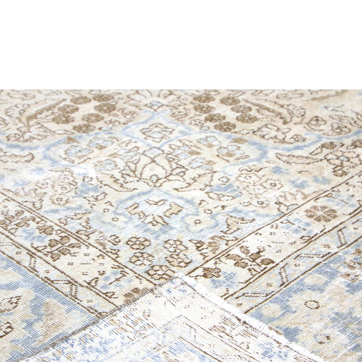 Green Vintage Antique Traditional Tabriz Wool Rug - 10'6" x 16'