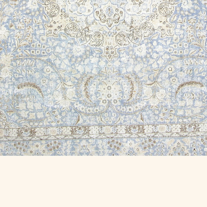 Green Vintage Antique Traditional Tabriz Wool Rug - 10'6" x 16'
