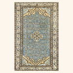 Blue Vintage Antique Traditional Melayer Wool Rug - 4'4" x 6'9"