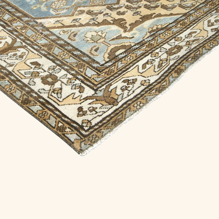 Blue Vintage Antique Traditional Melayer Wool Rug - 4'4" x 6'9"
