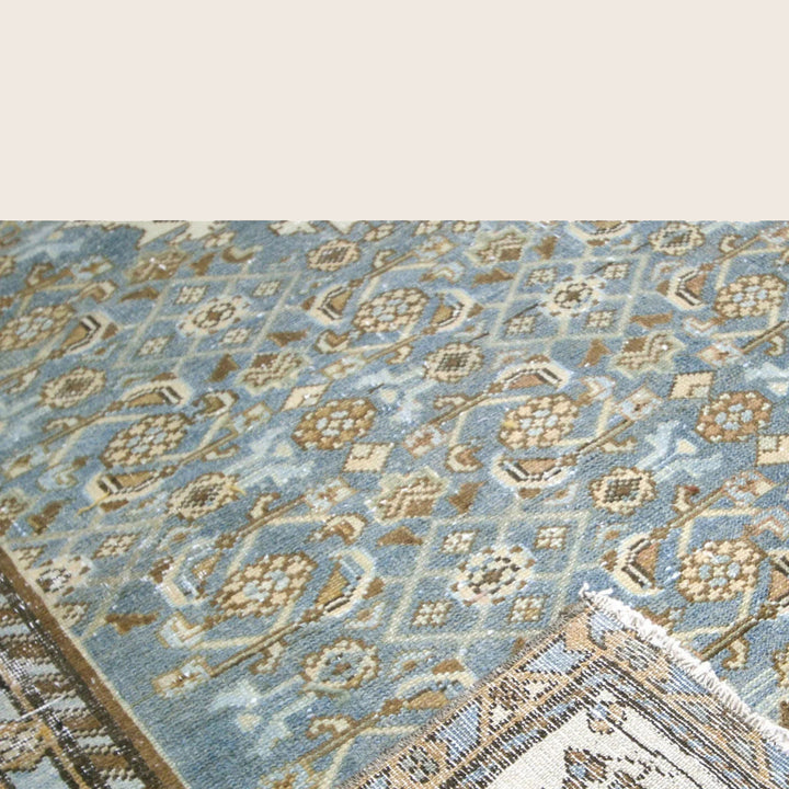 Blue Vintage Antique Traditional Melayer Wool Rug - 4'4" x 6'9"