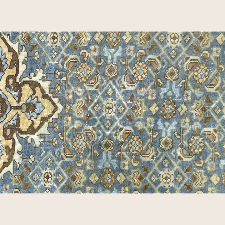 Blue Vintage Antique Traditional Melayer Wool Rug - 4'4" x 6'9"