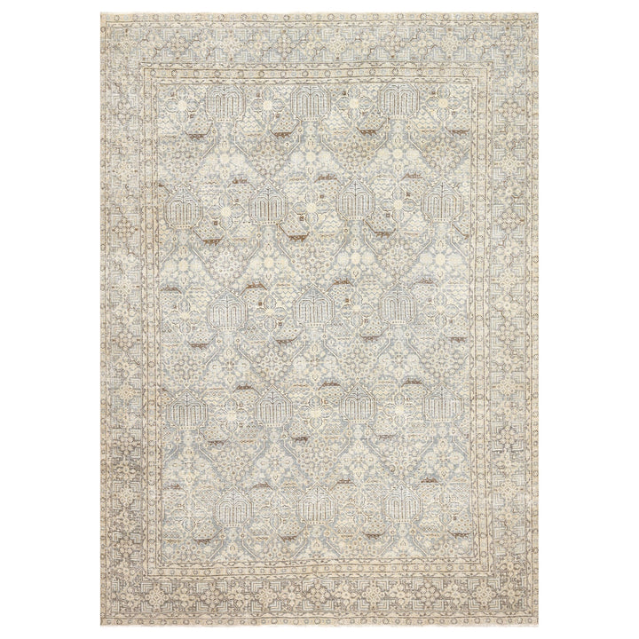 Blue Vintage Antique Traditional Tabriz Wool Rug - 7'9" x 10'9"