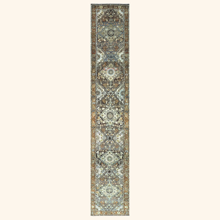 Vintage Antique Traditional Melayer Wool Runner - 3'1" x 16'3"