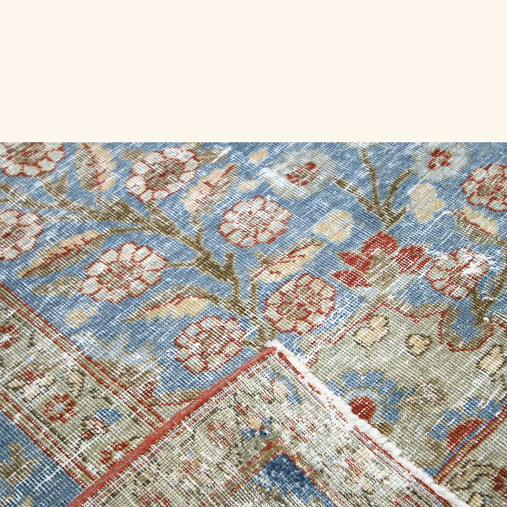 Red Vintage Antique Traditional Tabriz Wool Rug - 8'9" x 11'11"
