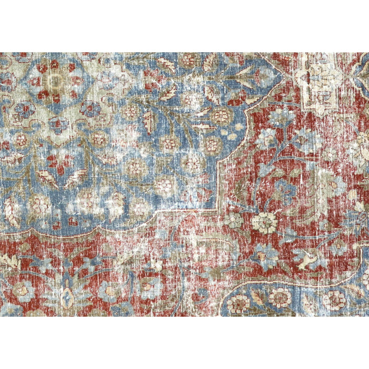 Red Vintage Antique Traditional Tabriz Wool Rug - 8'9" x 11'11"
