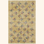 Yellow Vintage Antique Traditional Deco Wool Rug - 4'11" x 7'10"