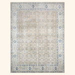 Light Blue Vintage Antique Traditional Tabriz Wool Rug - 11'3" x 14'8"