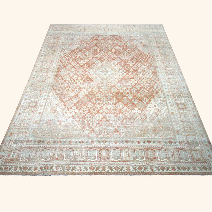 Natural Vintage Antique Traditional Joshagon Wool Rug - 12' x 16'10"