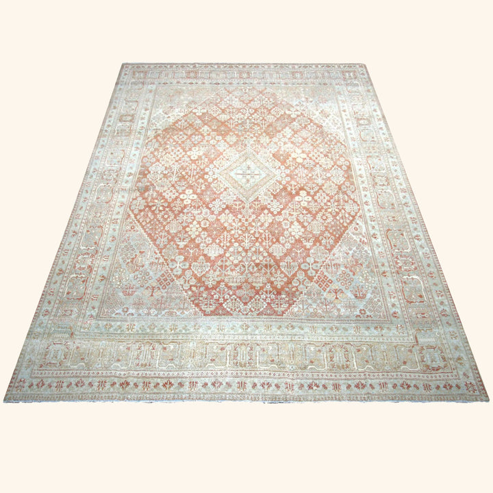 Natural Vintage Antique Traditional Joshagon Wool Rug - 12' x 16'10"