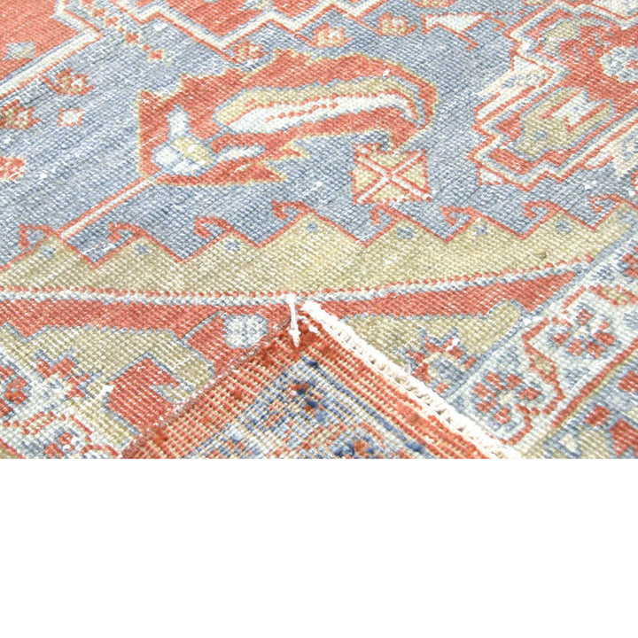 Red Blue Vintage Antique Traditional Tabriz Wool Rug - 10'1" x 13'4"