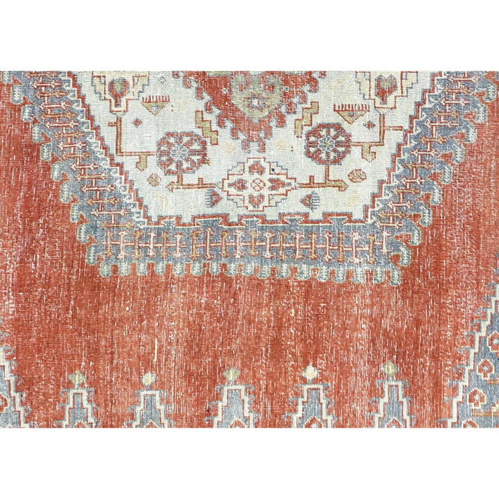 Red Blue Vintage Antique Traditional Tabriz Wool Rug - 10'1" x 13'4"