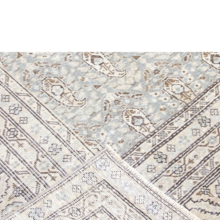 Blue Vintage Antique Traditional Tabriz Wool Rug - 7'3" x 11'