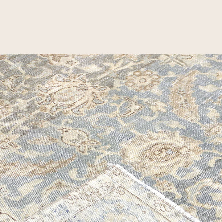 Blue Vintage Antique Traditional Tabriz Wool Rug - 7' x 9'9"