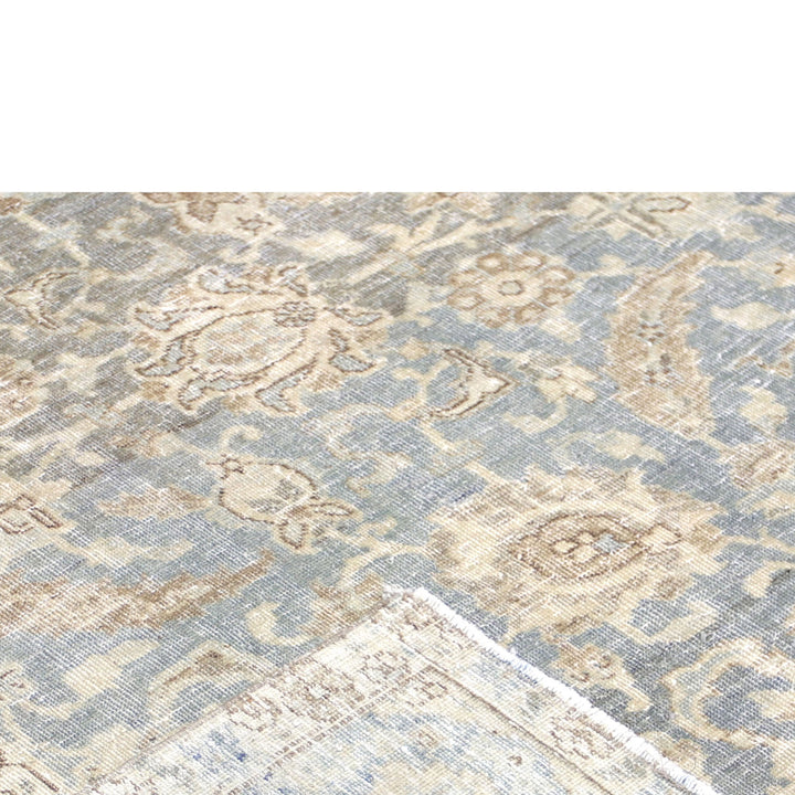 Blue Vintage Antique Traditional Tabriz Wool Rug - 7' x 9'9"