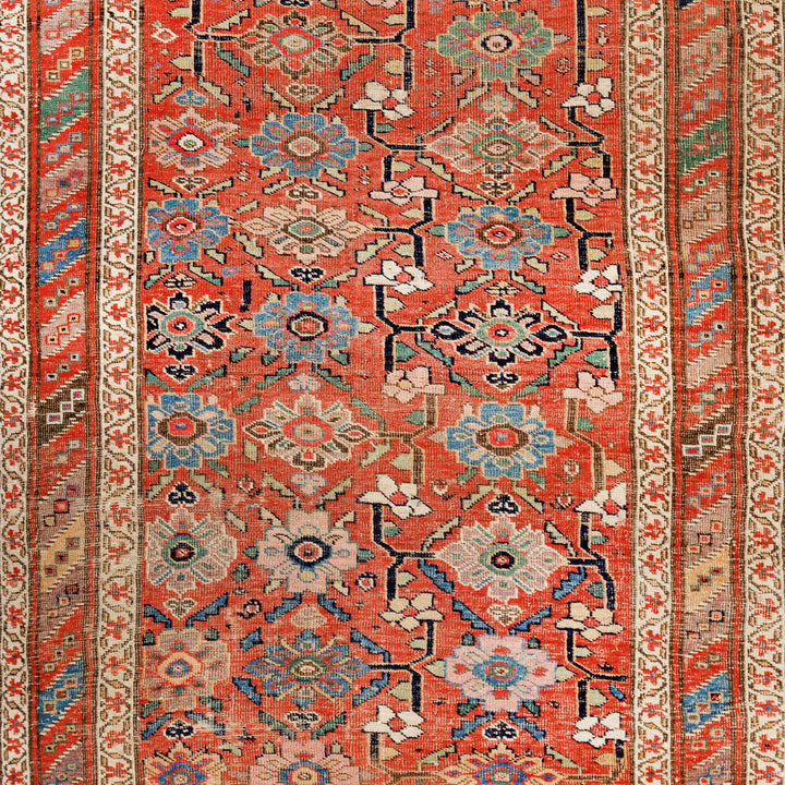 Red Vintage Antique Traditional Bidjar Wool Rug - 4'1" x 6'11"