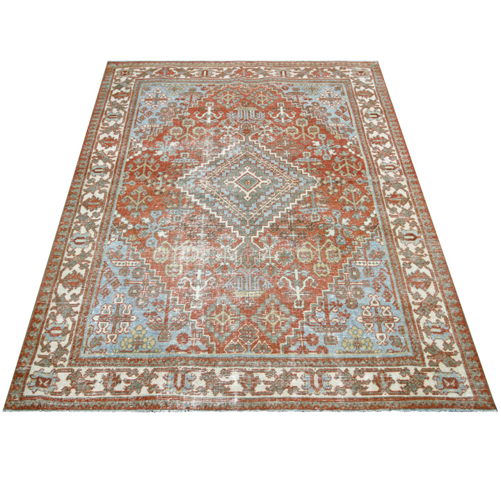 Rust Vintage Antique Traditional Tabriz Wool Rug - 4'1" x 6'6"