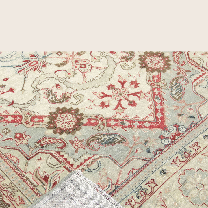 Green Vintage Antique Traditional Oushak Wool Rug - 12'2" x 15'10"