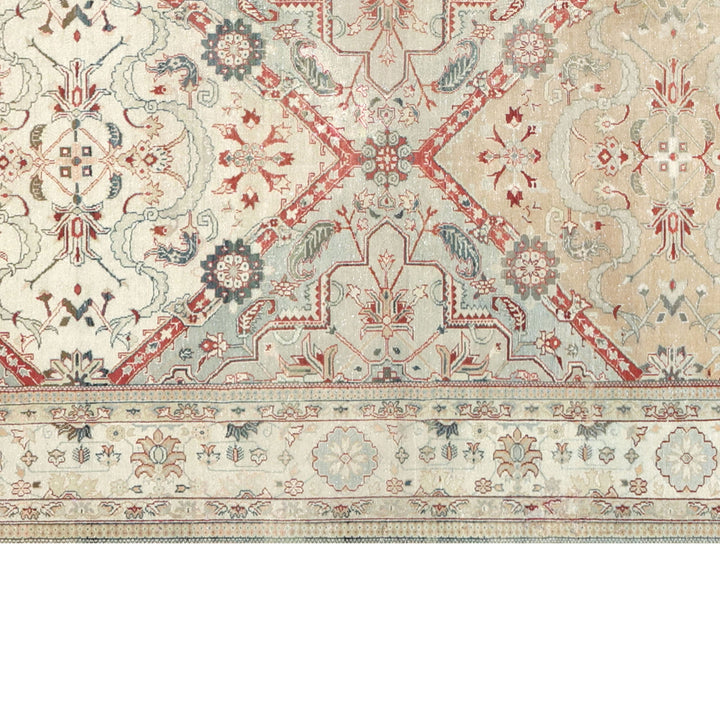 Green Vintage Antique Traditional Oushak Wool Rug - 12'2" x 15'10"
