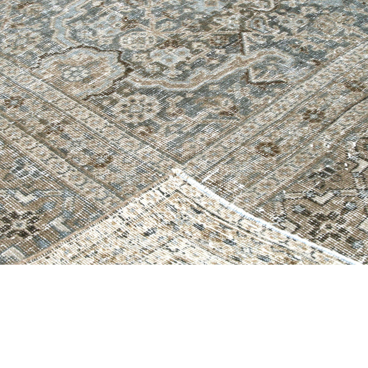 Blue Vintage Antique Traditional Tabriz Wool Rug - 9' x 12'9"