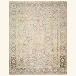 Taupe Vintage Antique Traditional Tabriz Wool Rug - 11'9" x 15'1"