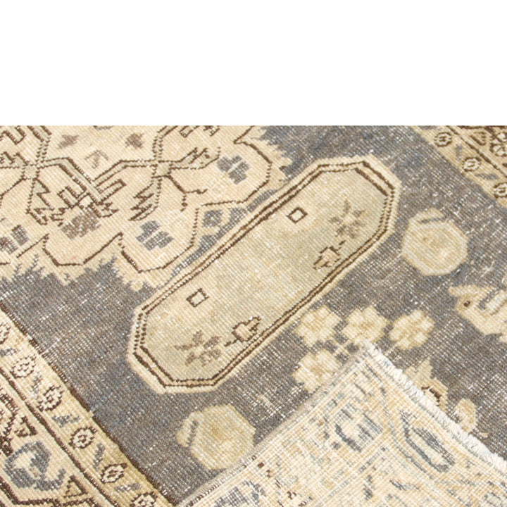 Taupe Vintage Antique Traditional Heriz Wool Runner - 2'1" x 11'1"