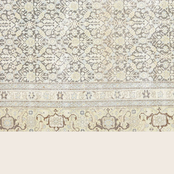 Blue Vintage Antique Traditional Tabriz Wool Rug - 9'1" x 11'5"