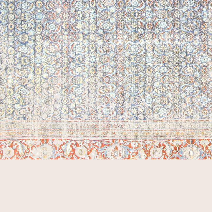 Light Blue Vintage Antique Traditional Tabriz Wool Rug - 11'1" x 18'3"