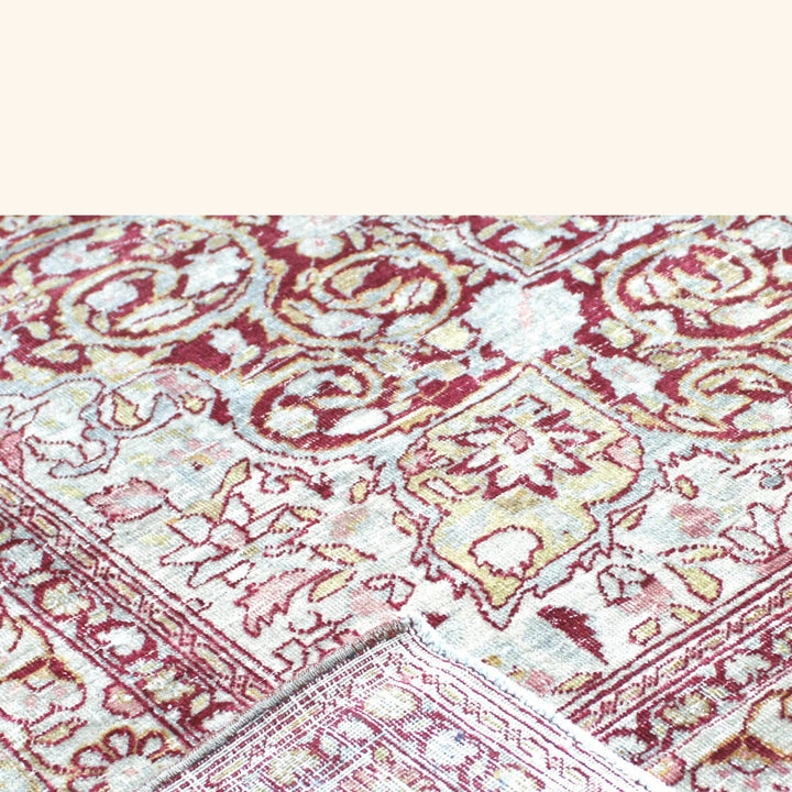 Light Blue Vintage Antique Traditional Kerman Wool Rug - 10'7" x 14'9"