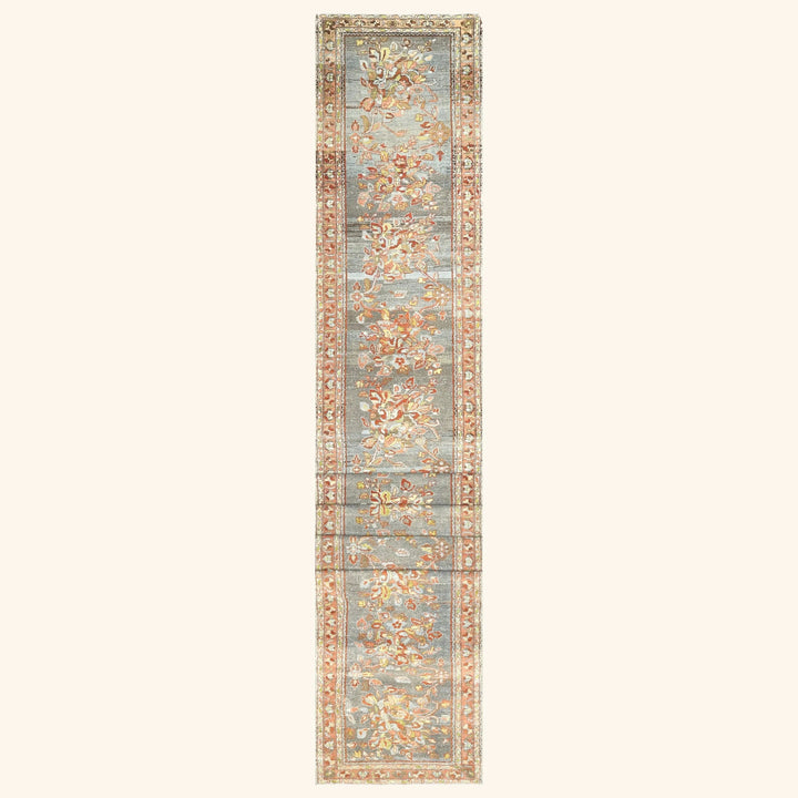 Blue Vintage Antique Traditional Melayer Wool Runner - 2'8" x 33'8"
