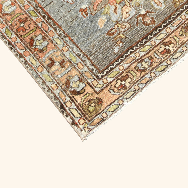 Blue Vintage Antique Traditional Melayer Wool Runner - 2'8" x 33'8"