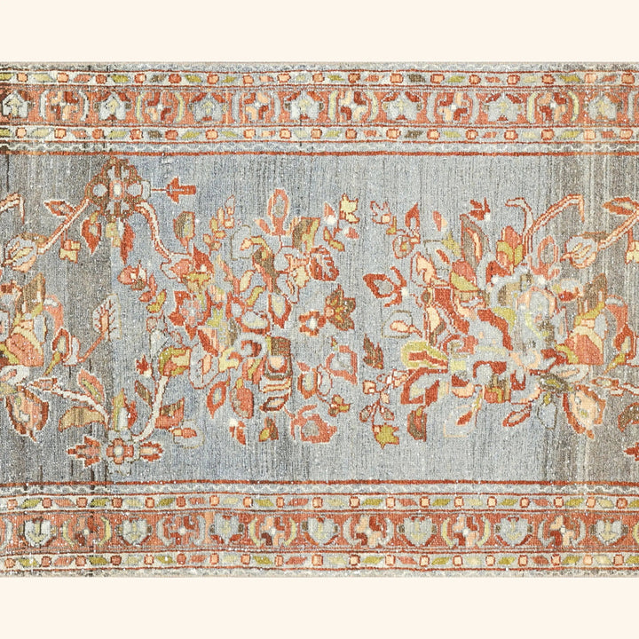 Blue Vintage Antique Traditional Melayer Wool Runner - 2'8" x 33'8"