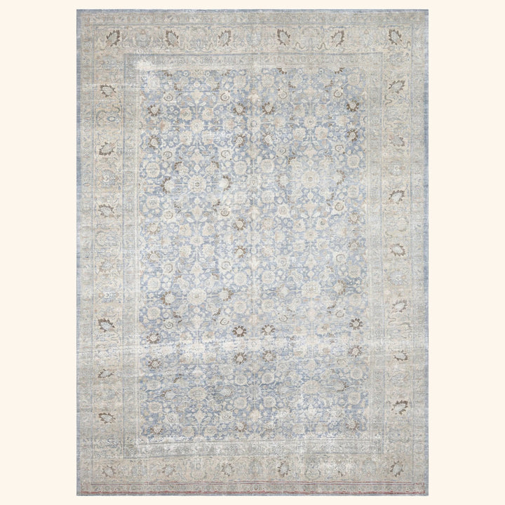 Grey Vintage Antique Traditional Tabriz Wool Rug - 8'4" x 11'5"