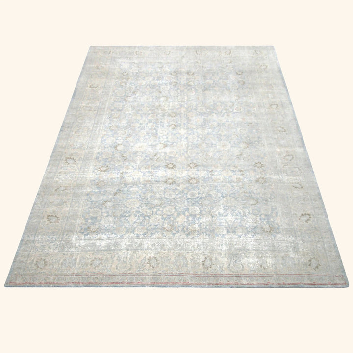 Grey Vintage Antique Traditional Tabriz Wool Rug - 8'4" x 11'5"