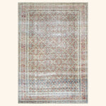 Light Blue Vintage Antique Traditional Tabriz Wool Rug - 9'8" x 14'1"