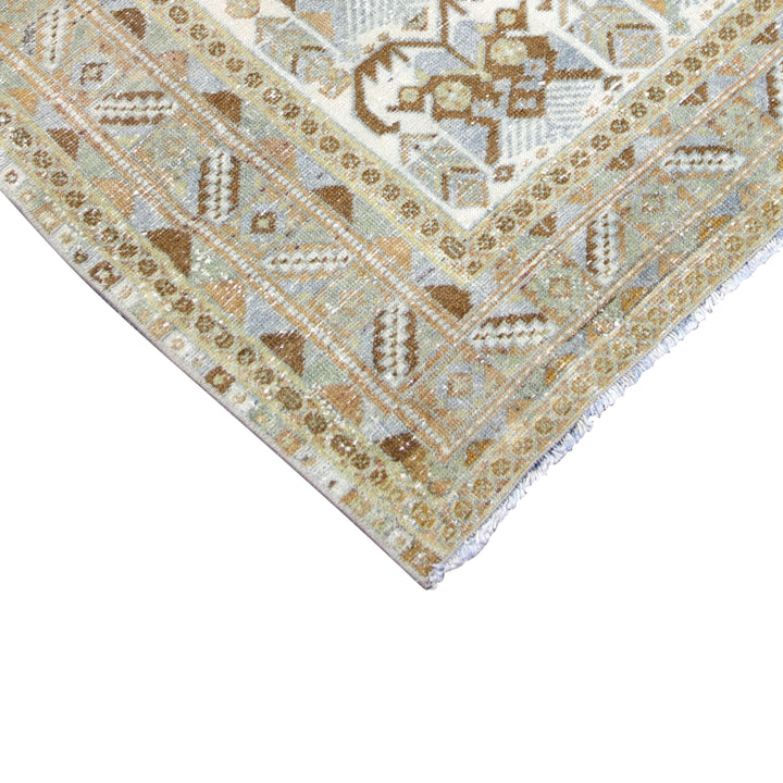 Ivory Vintage Antique Traditional Melayer Wool Rug - 4'8" x 5'8"