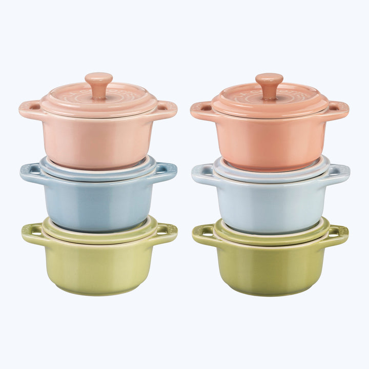 6-pc Pastel Mini Round Cocotte Set