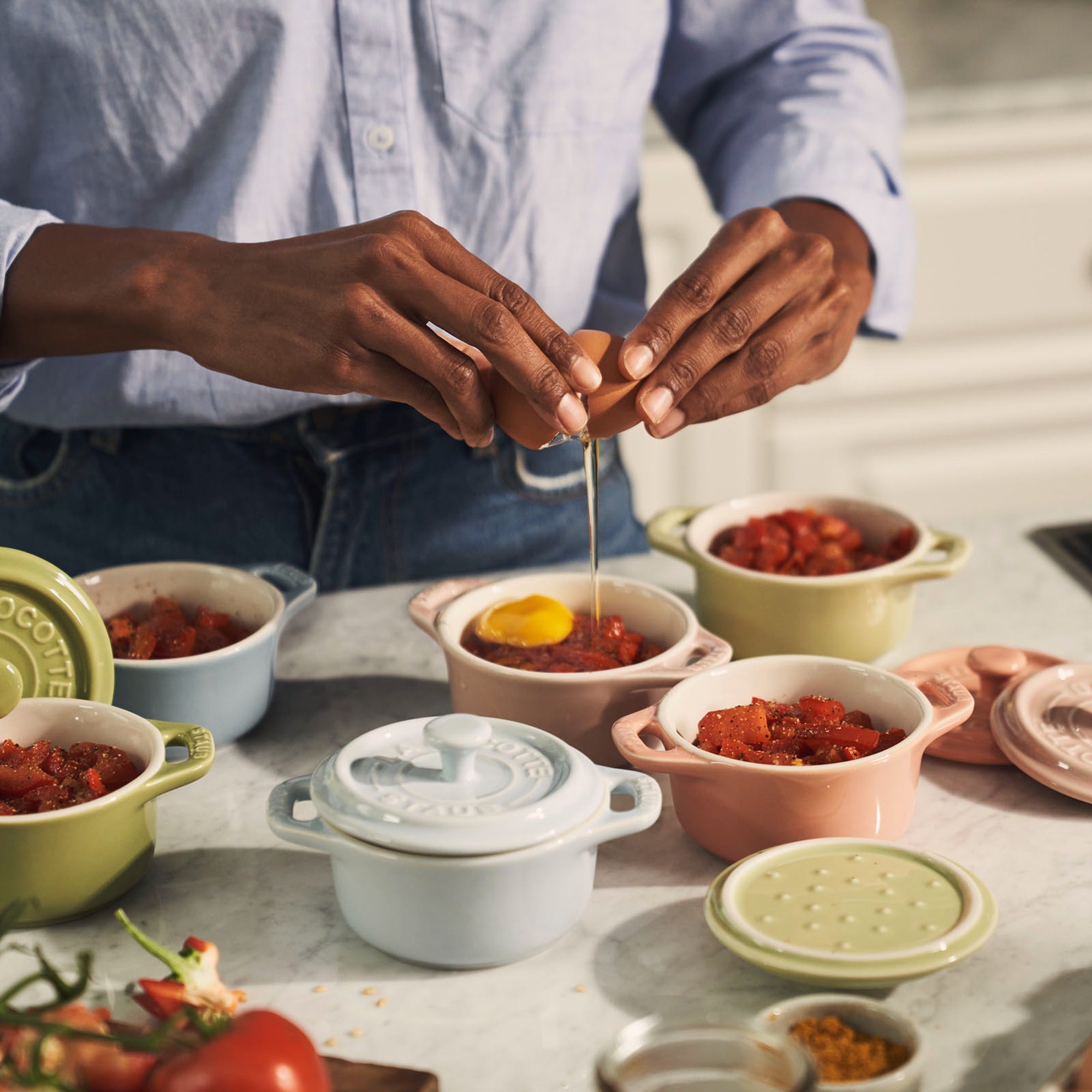 Staub 6-pc Mini Round Cocotte Set - Thumbnail 4