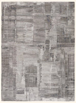 Grey Contemporary Wool Silk Blend Rug - 8' x 10'