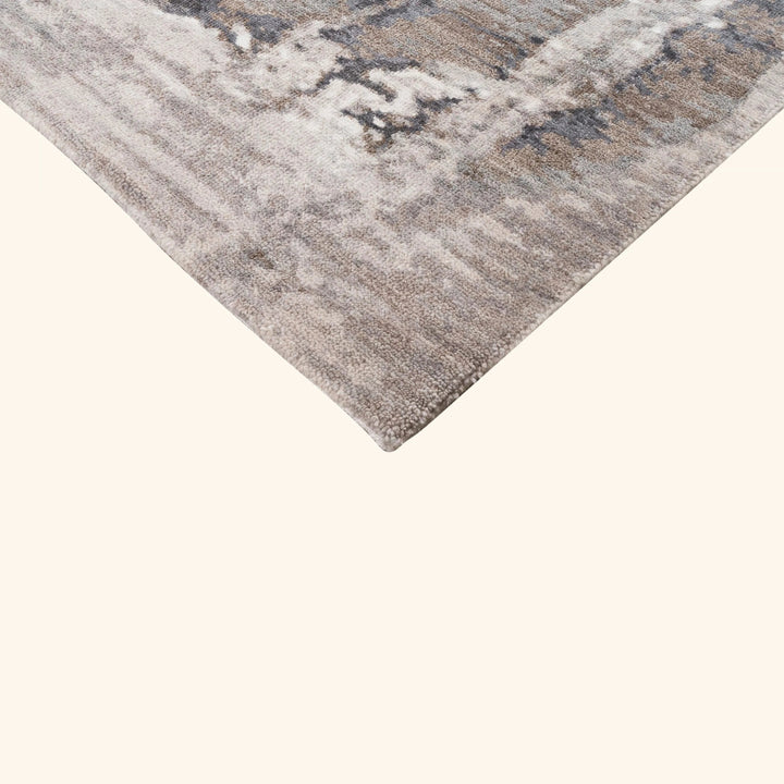 Grey Contemporary Wool Silk Blend Rug - 8' x 10'