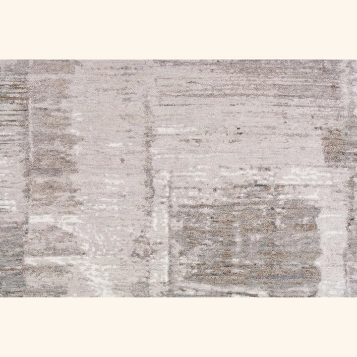 Grey Contemporary Wool Silk Blend Rug - 8' x 10'