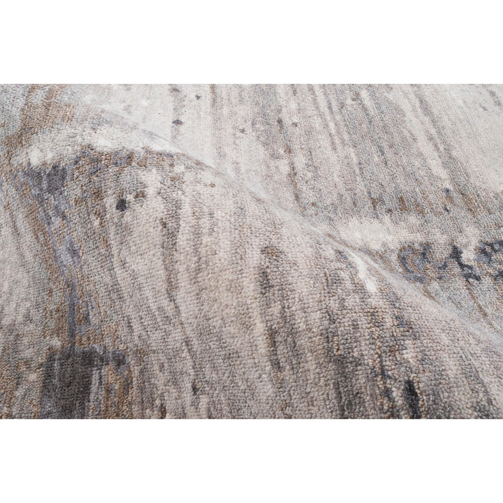 Grey Contemporary Wool Silk Blend Rug - 8' x 10'