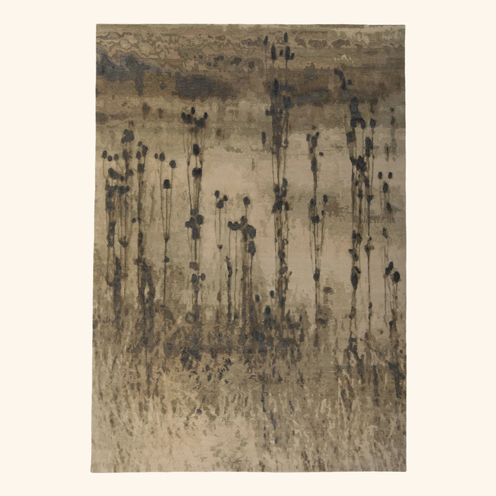 Green Aurora Contemporary Wool Silk Blend Rug - 10' x 14'
