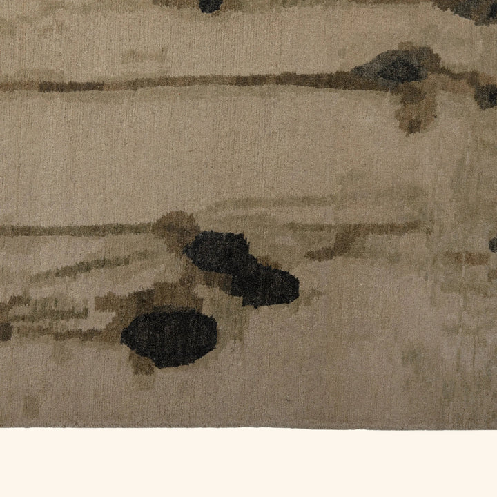 Green Aurora Contemporary Wool Silk Blend Rug - 10' x 14'
