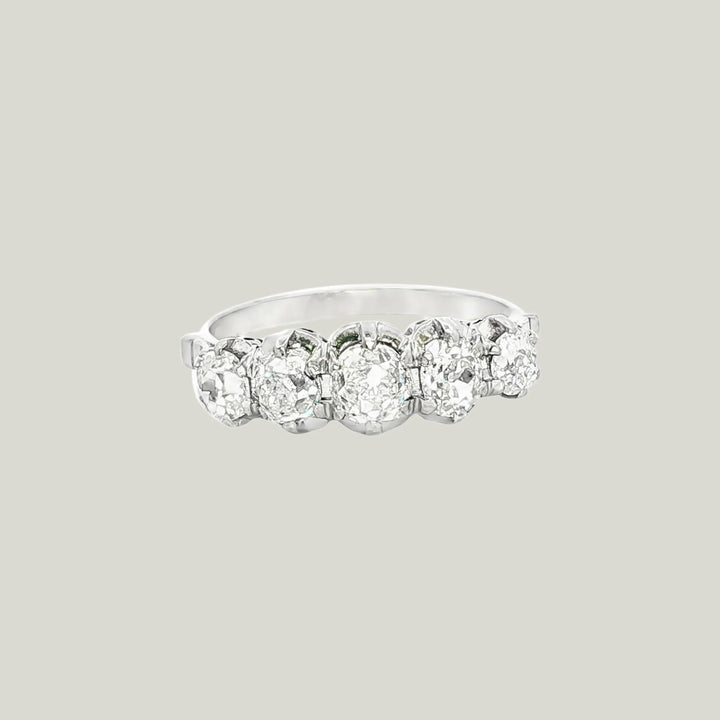Edwardian Diamond Five-Stone Band in Platinum