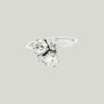 French Diamond Bypass Ring in 18k White Gold