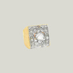 French Retro Diamond Cocktail Ring in Platinum on Gold