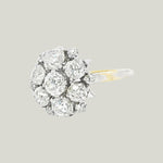Late Victorian Diamond Cluster Ring in 18k White Gold