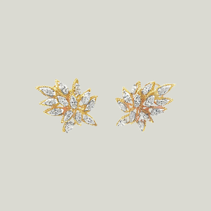 18K Spray Diamond Earrings
