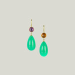 22K / 18K Mallary Marks Sapphire and Chrysoprase Eve Drop Earrings